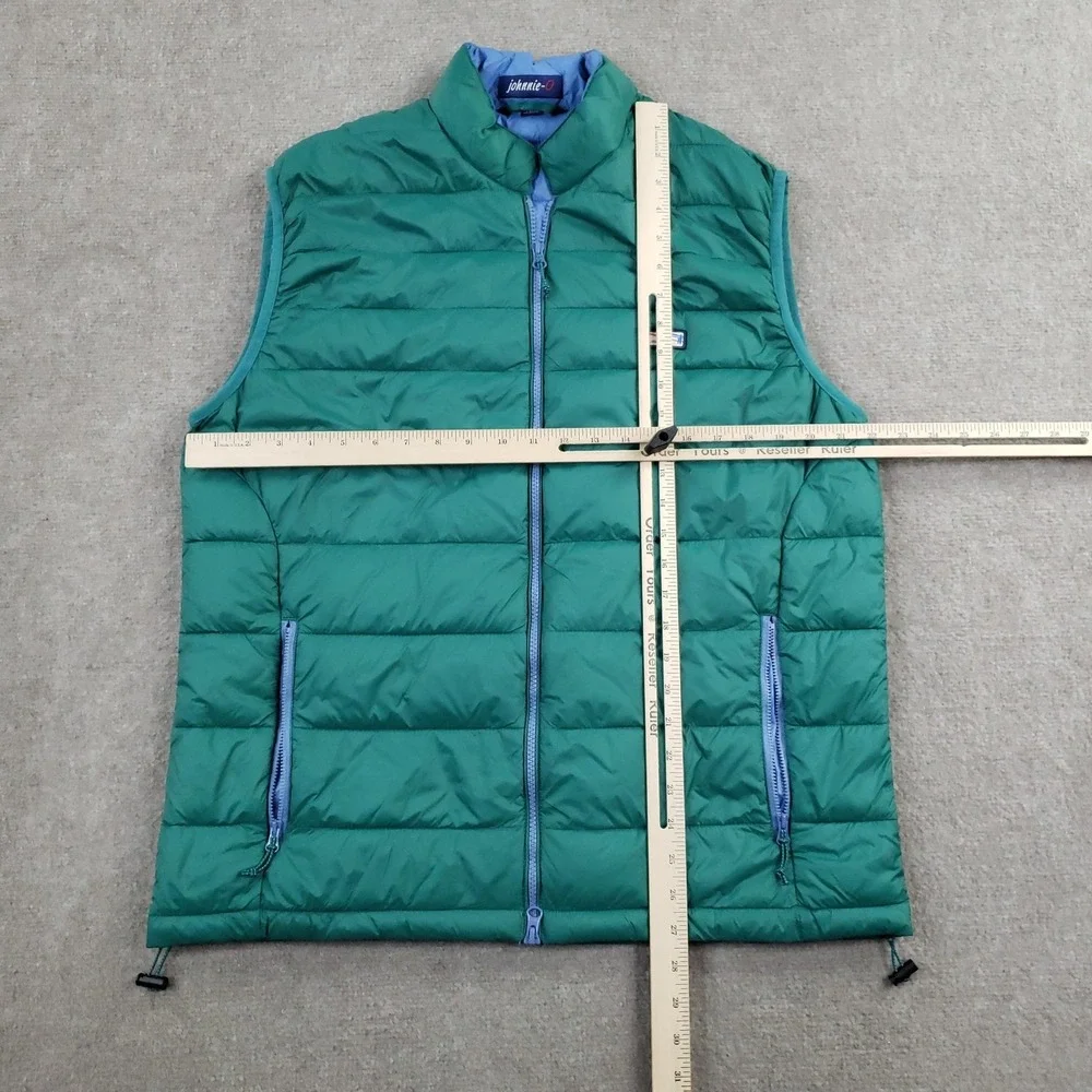Johnnie-O Vest Mens Large Green Puffer Quilted Full Zip‎ Lightweight Hiking